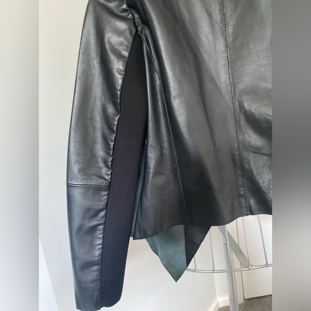 NWOT Mesop cropped black leather jacket - Picture 7 of 8